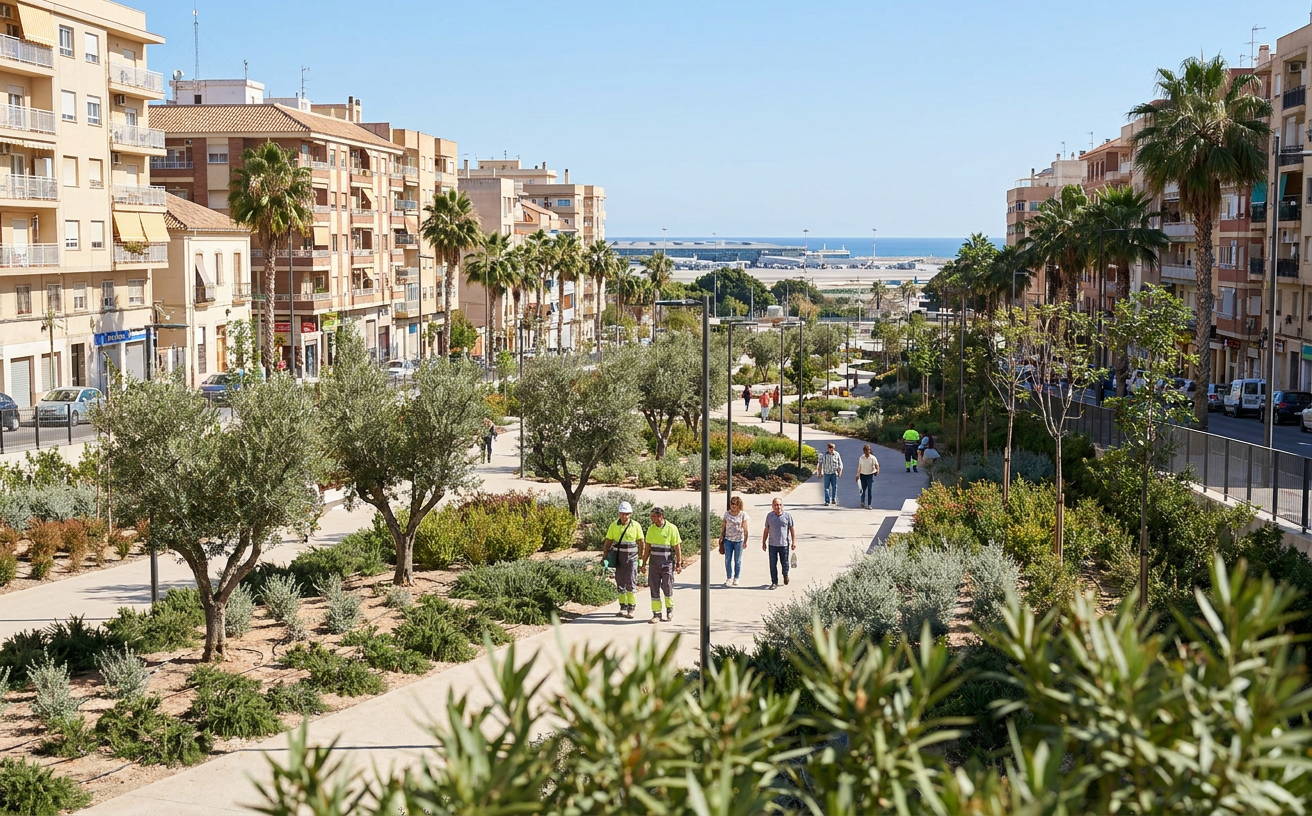 Alicante plant grünen Korridor vom Stadtzentrum bis zum Flughafen