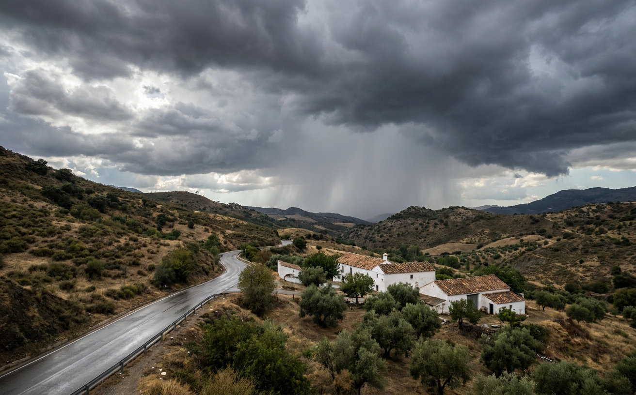 Gelbe Warnstufe zum Wochenstart: Starke Gewitter im Hinterland von Málaga