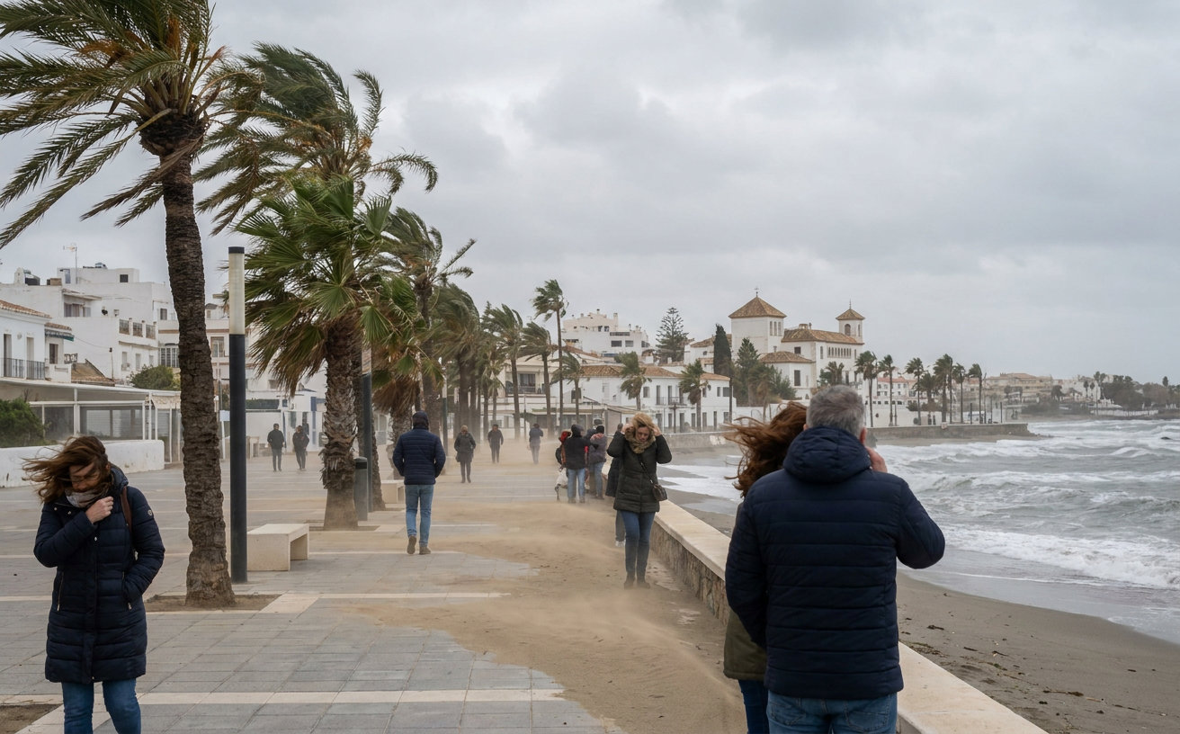 Starker Westwind an der Costa del Sol: Böen bis 47 km/h in Málaga