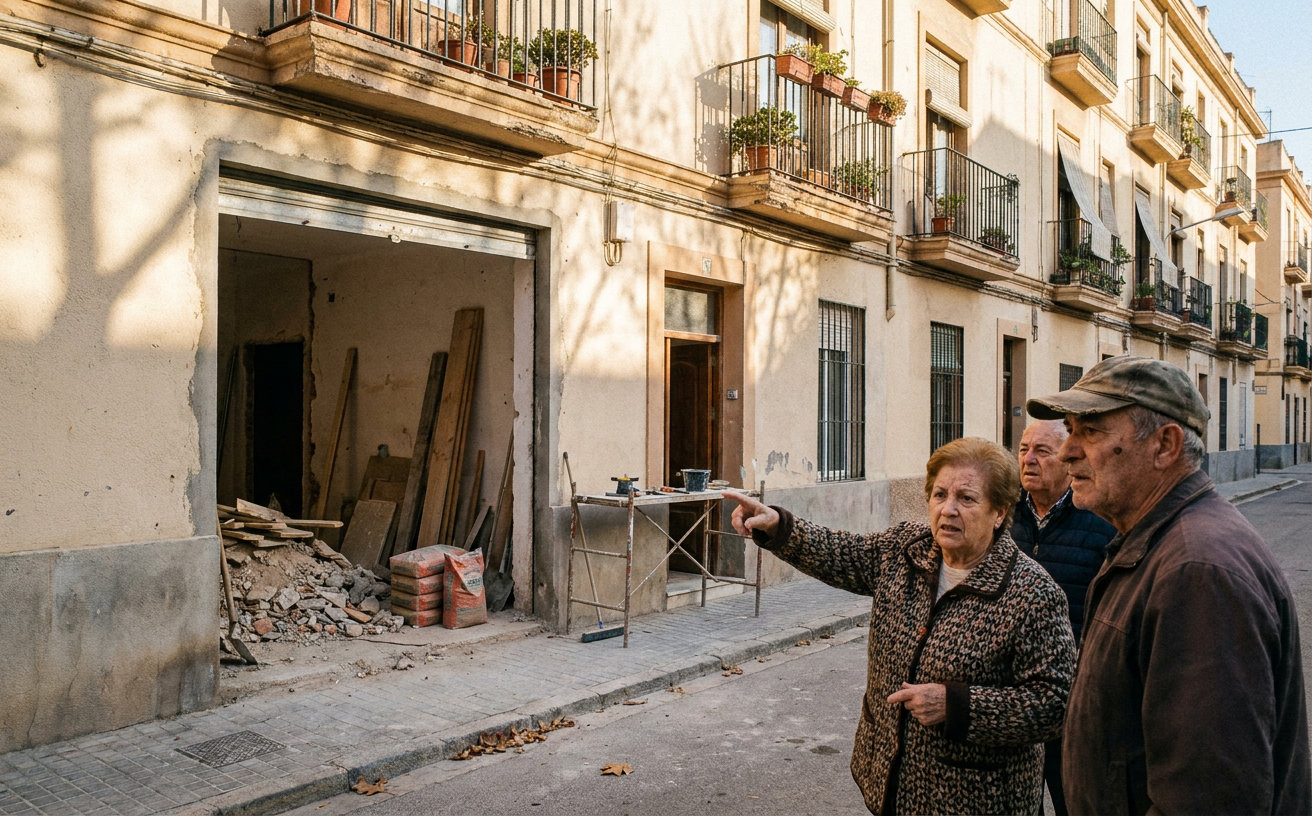 Erdgeschoss eines Wohnhauses im Valencianer Stadtteil Benicalap, das zu einer touristischen Unterkunft umgebaut wird