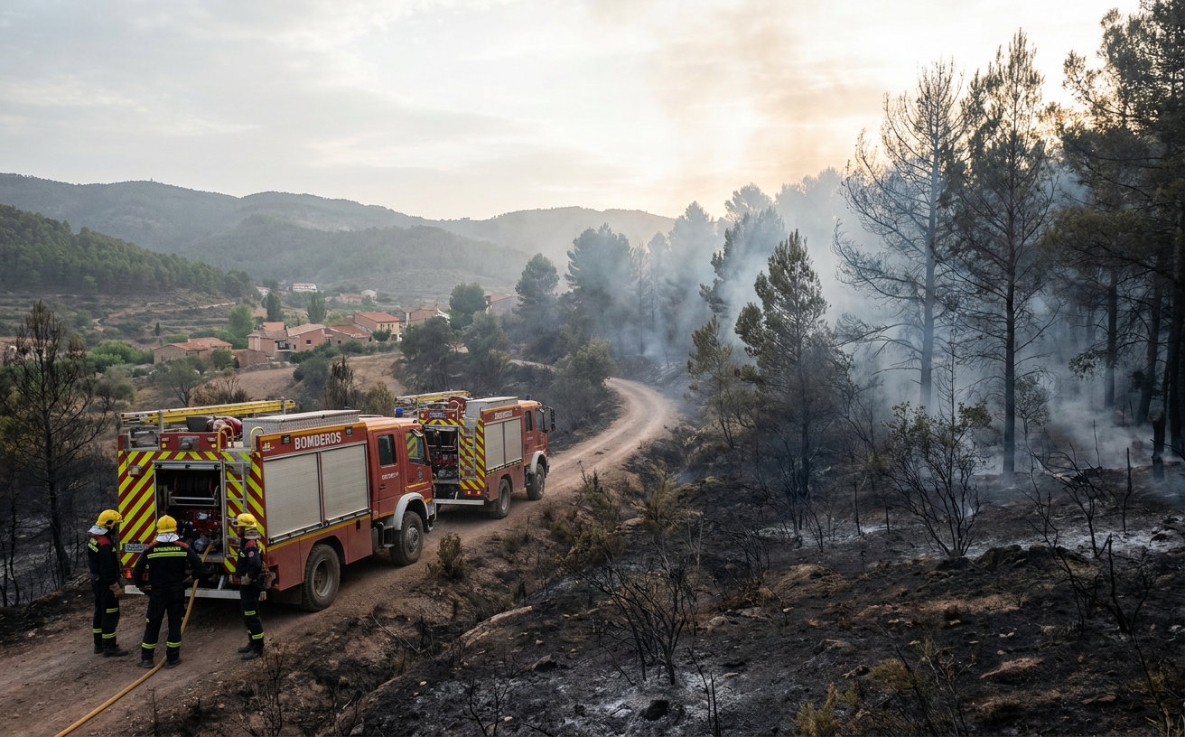 Waldbrand bei Segorbe stabilisiert – Gátova bleibt evakuiert