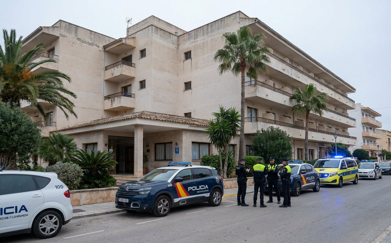 Hotelgebäude in El Arenal auf Mallorca, wo zwei deutsche Touristinnen bewusstlos gefunden wurden