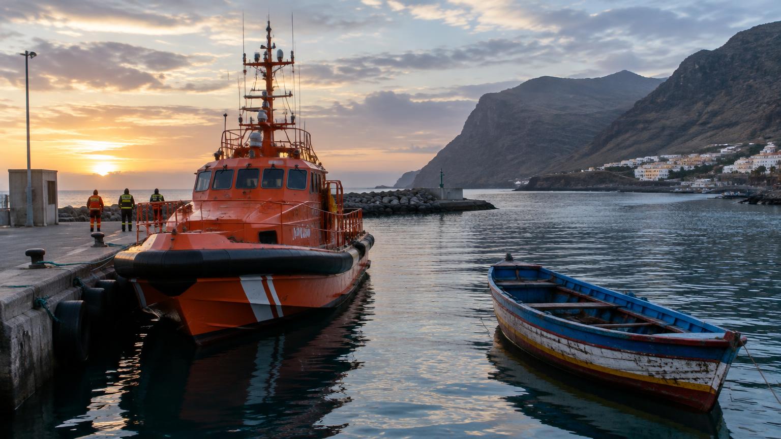 Rettungsboot der Seenotrettung im Hafen von Arguineguín auf Gran Canaria