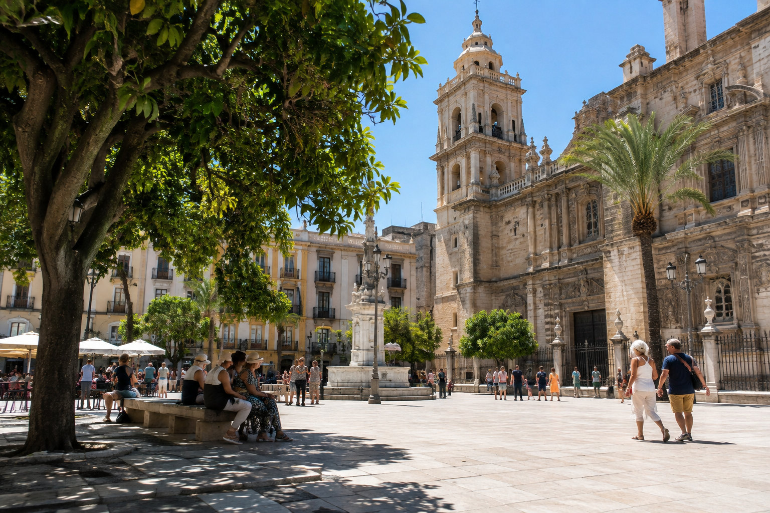 Sonniger Platz in Andalusien während einer kurzen Abkühlung nach großer Septemberhitze