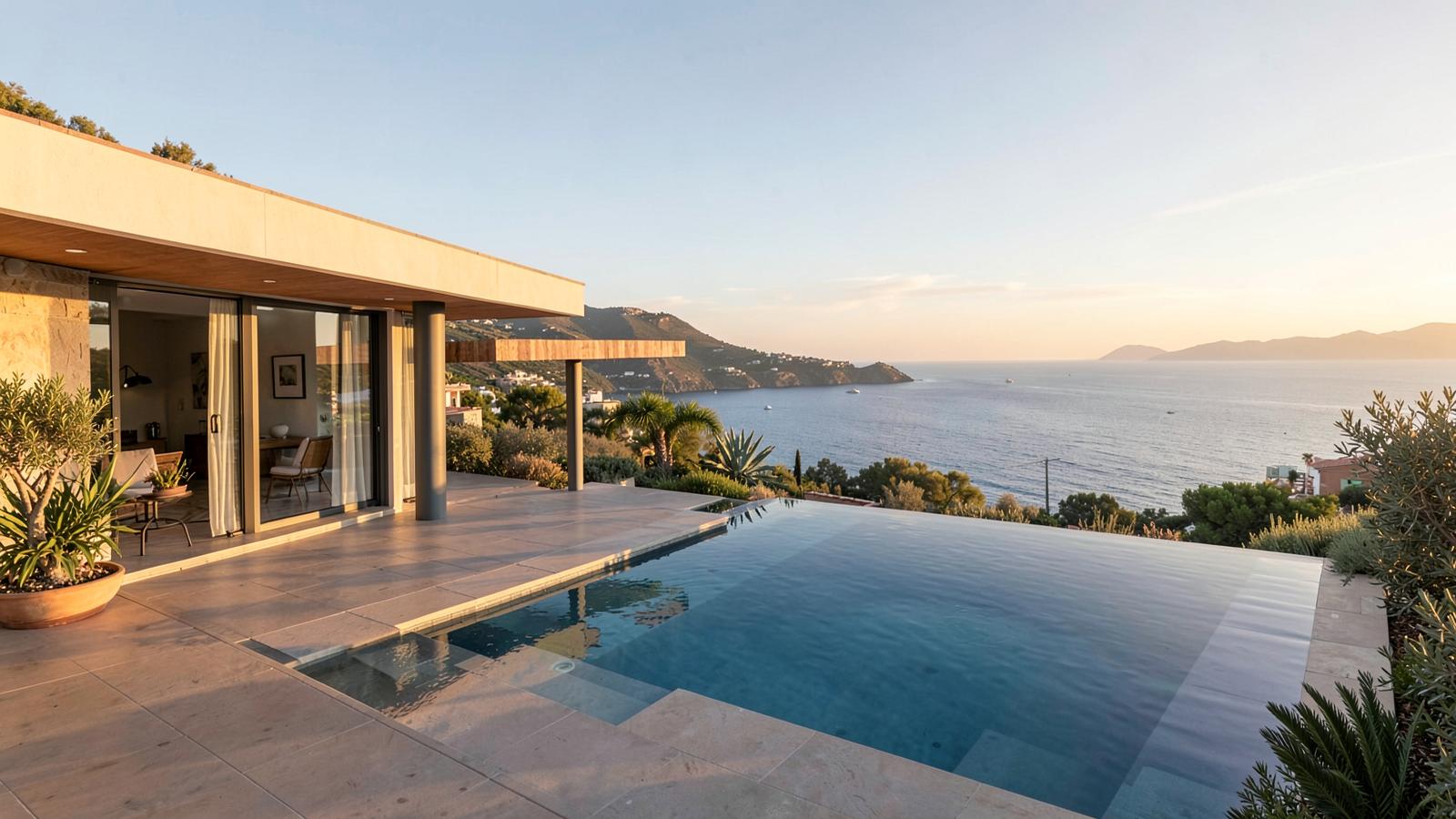 Moderne Luxusvilla mit Pool und Meerblick in Andalusien