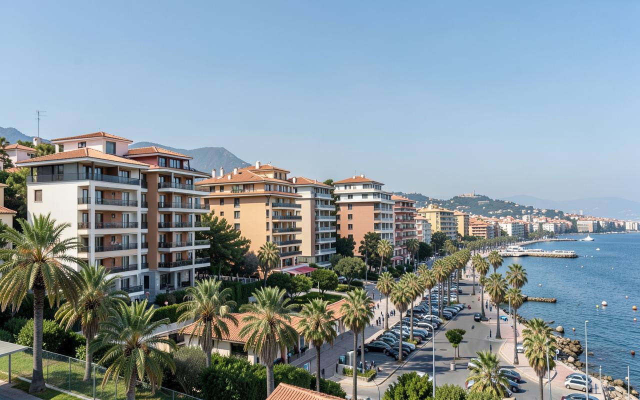 Hochwertige Wohngebäude und Stadtansicht von Málaga an der Costa del Sol