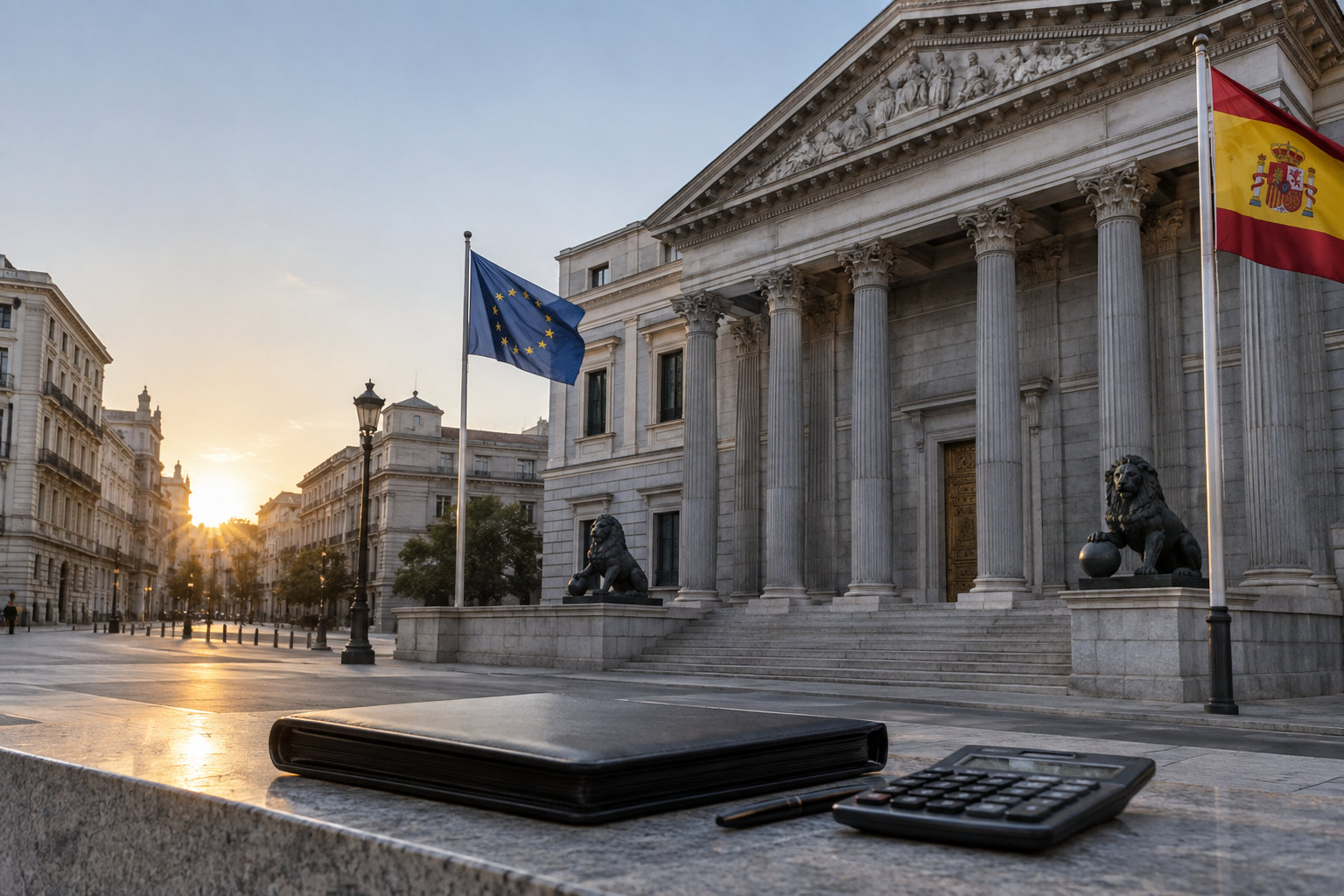 Spanisches Parlamentsgebäude als Symbol für den Streit über EU-Haushaltskredite und Sozialausgaben