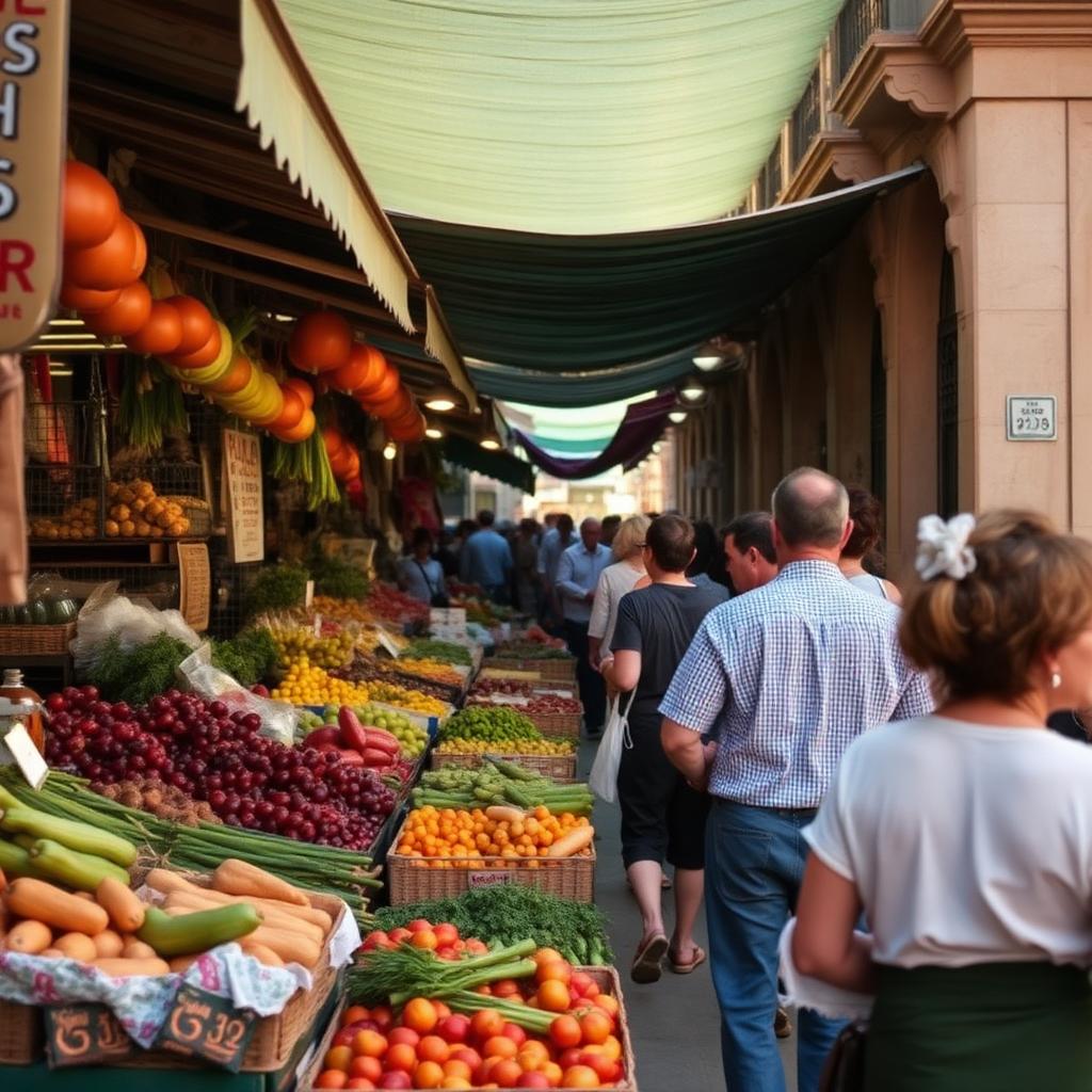 Bunter Wochenmarkt in Sevilla